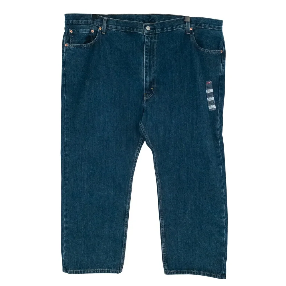 Levi's 505 Regular Fit Jeans Men 52x29 Dark Wash Big & Tall Straight Leg Cotton